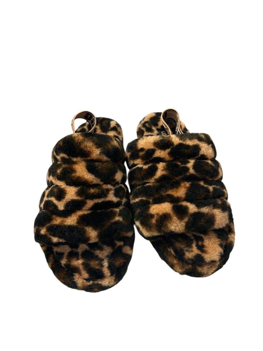 UGG Leopard Print Fluffy Slingback Slippers Women’s Size 8 - Picture 5 of 6